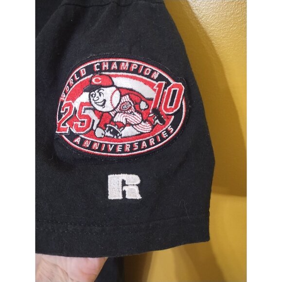 VTG 90s Russell Cincinnati Reds Ken Griffey Jr. Cotton T Shirt M Authentic Patch - Picture 2 of 5